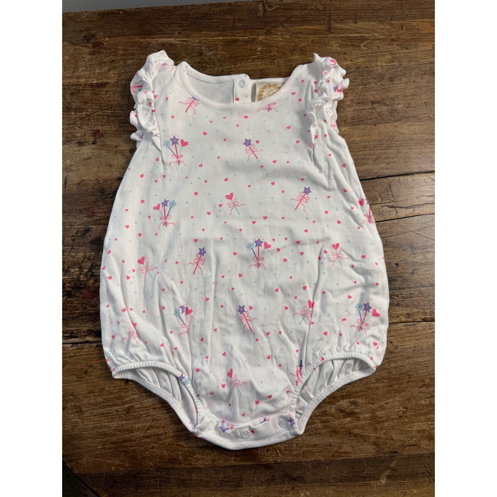 The Beaufort Bonnet Company Magic Wand Heart Pima Cotton Bubble Romper 2T Girls